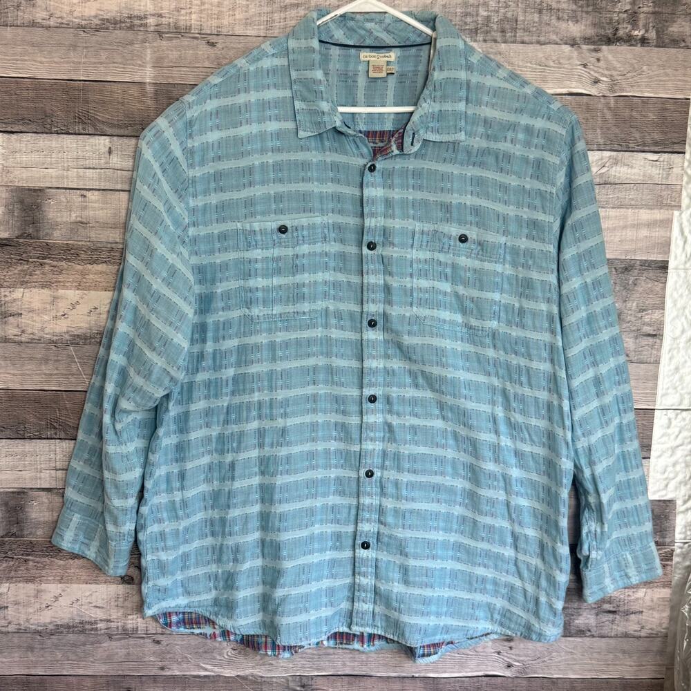 Carbon 2 Cobalt Sea Change Chambray Shirt Mens 2XLT Blue Button Up Long Sleeve